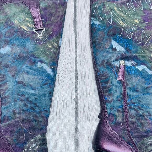 MARINO FABIANI Italian Leather & Suede Over Knee Boot Size 7 1/2 - Picture 2 of 12